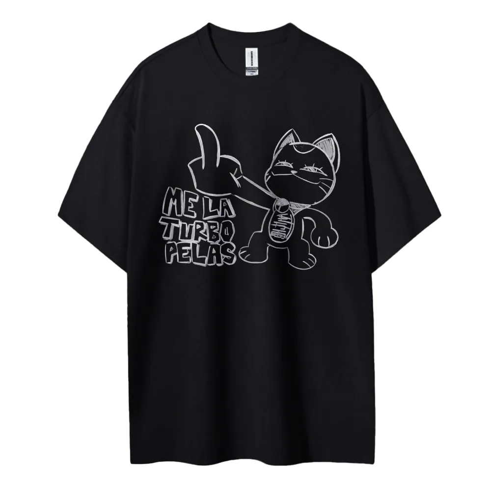 Anime Merchandise Store Japan - Kaos Dandadan Anime Cat Middle Finger